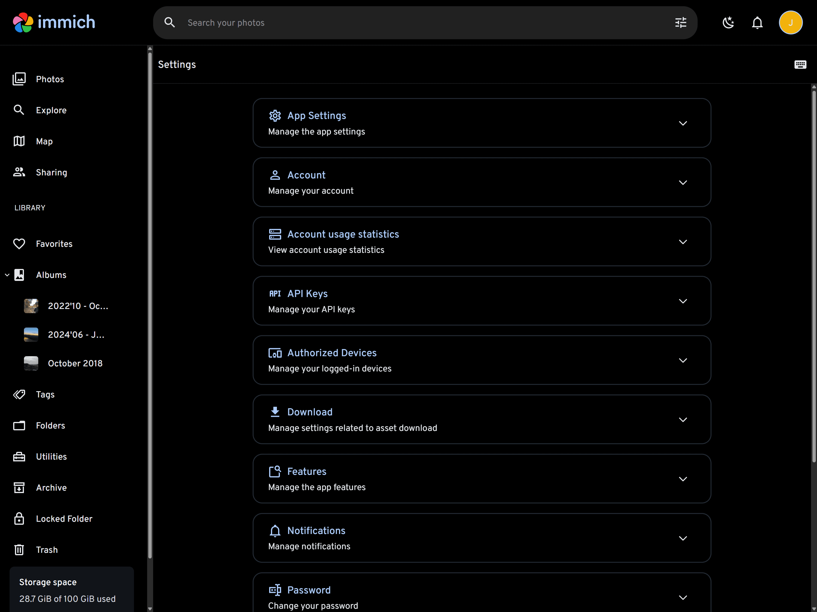 Immich screenshot 2